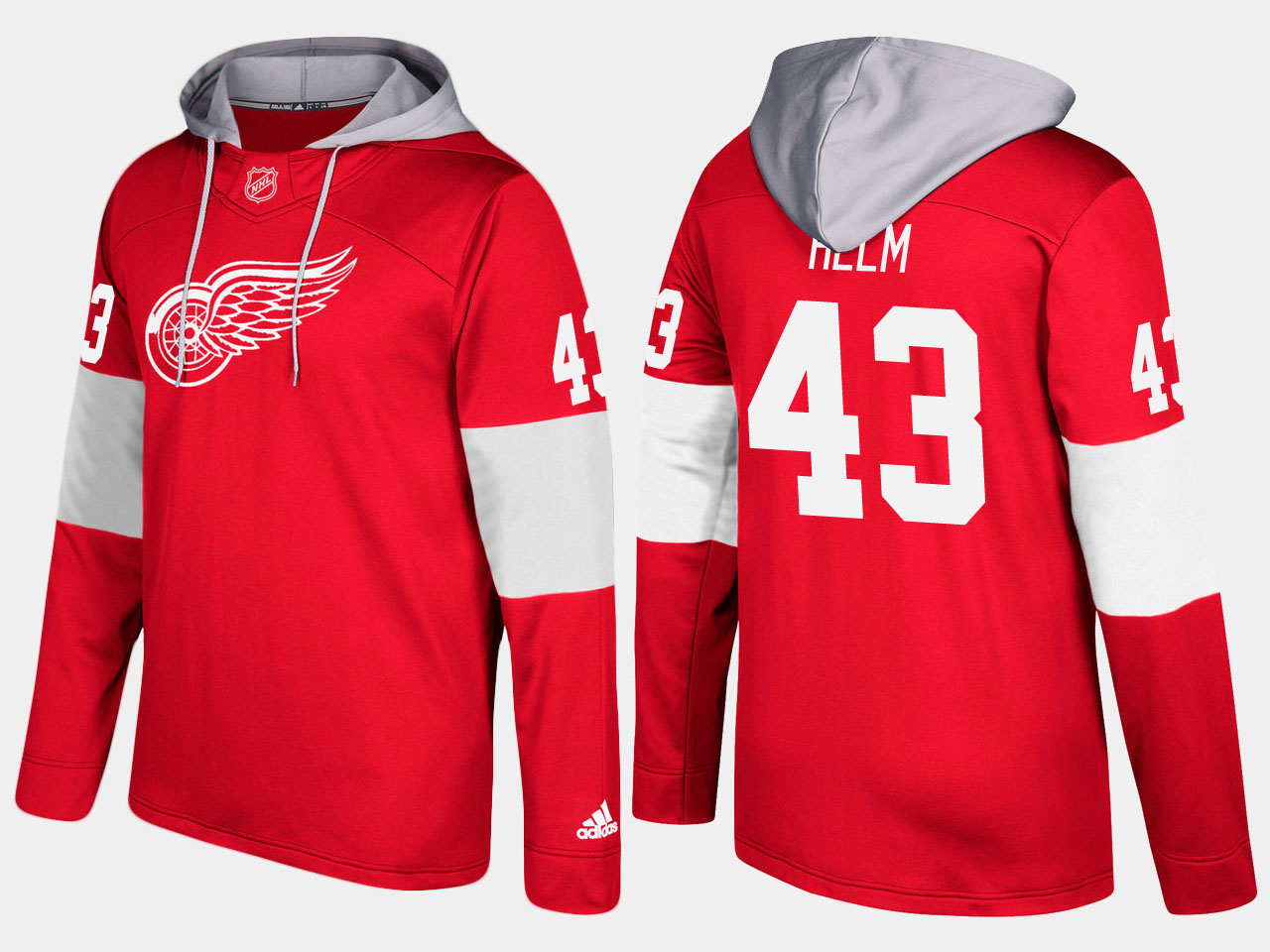 NHL Men Detroit red wings 43 darren helm red hoodie